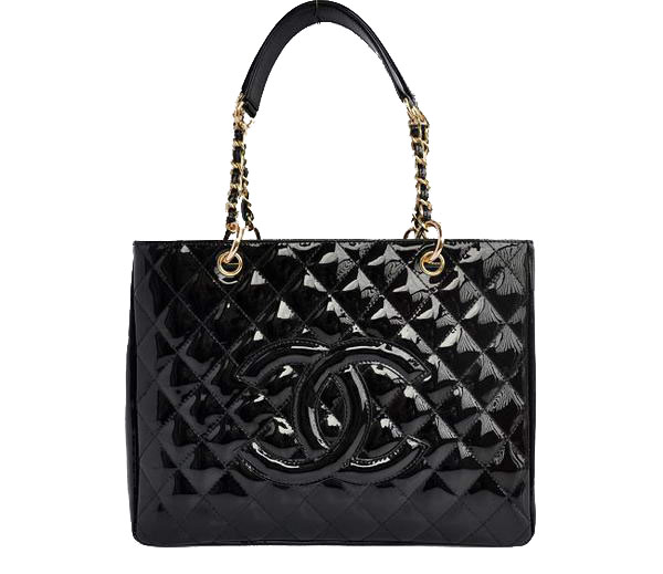 AAA Cheap Chanel Classic CC Shopping Bag A20995 Black Patent Golden On Sale